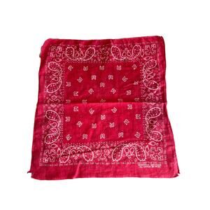 Vintage Fast Color Selvedge Edge Rare Red Paisley Print Bandana